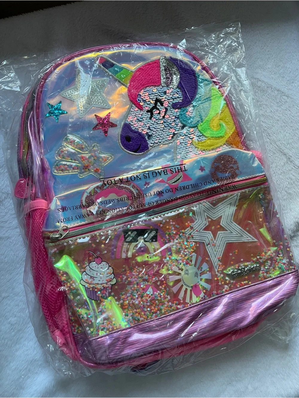 Skechers Twinkle Toes Unicorn Backpack Bling Girls - Sparkly Rainbow Design